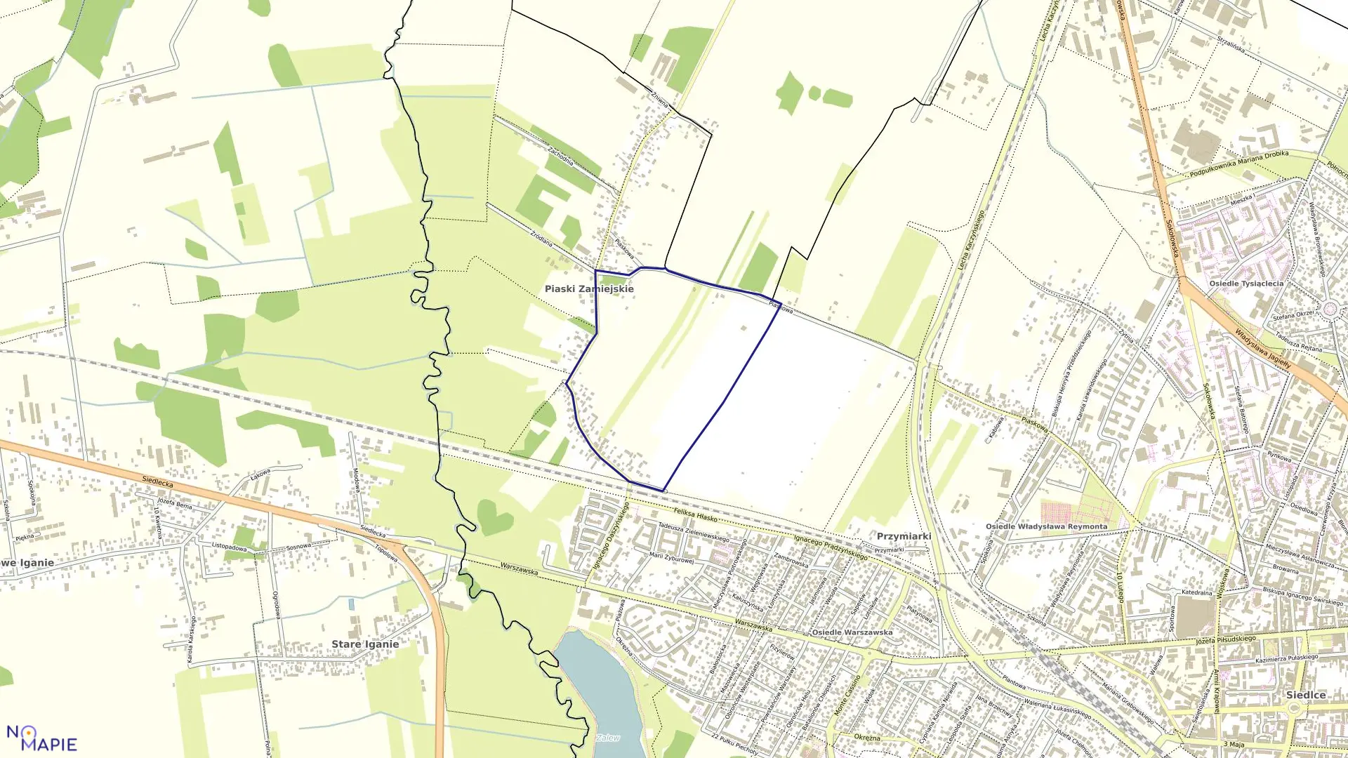 Mapa obrębu 10 w mieście Siedlce