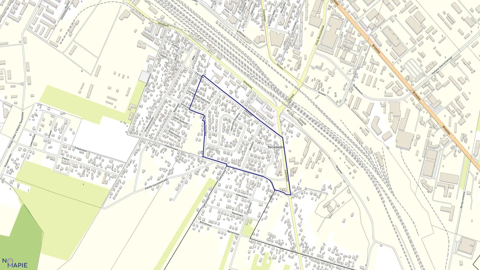 Mapa obrębu 104 w mieście Siedlce