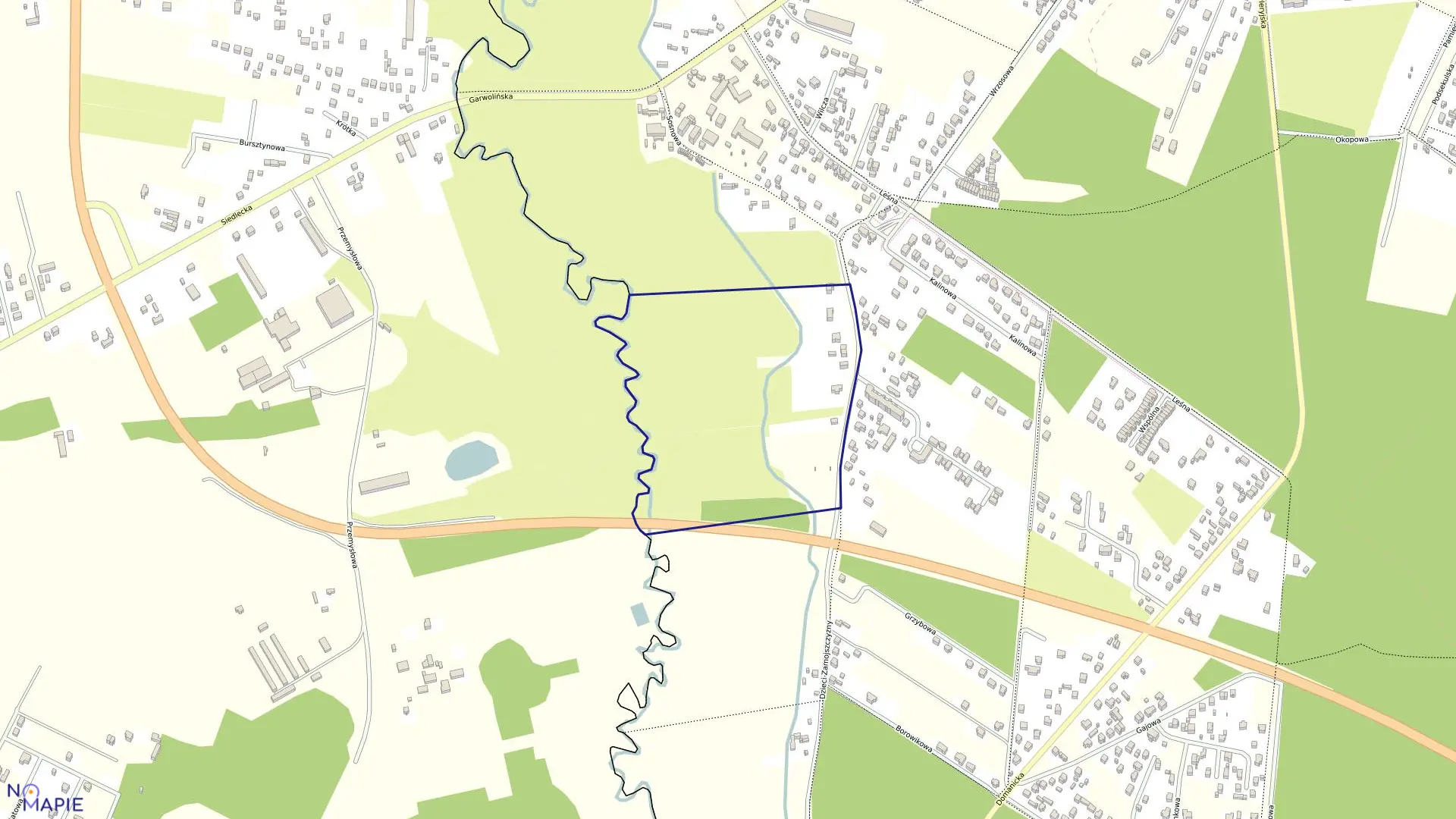 Mapa obrębu 107 w mieście Siedlce