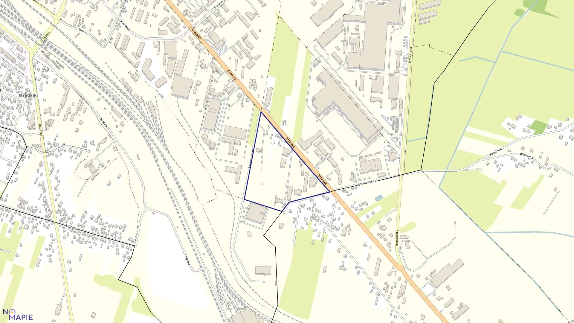 Mapa obrębu 117 w mieście Siedlce