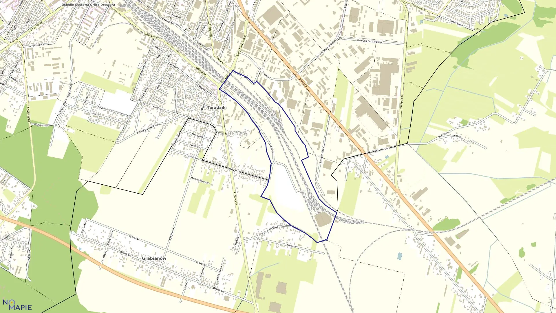 Mapa obrębu 120 w mieście Siedlce