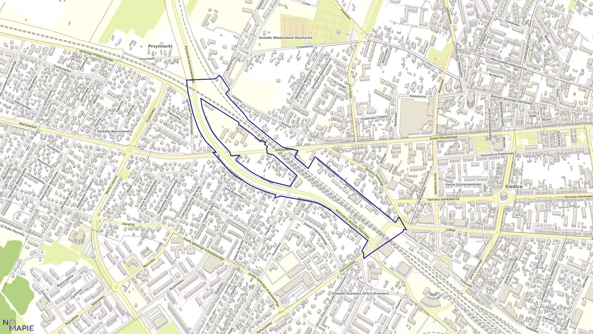 Mapa obrębu 122 w mieście Siedlce