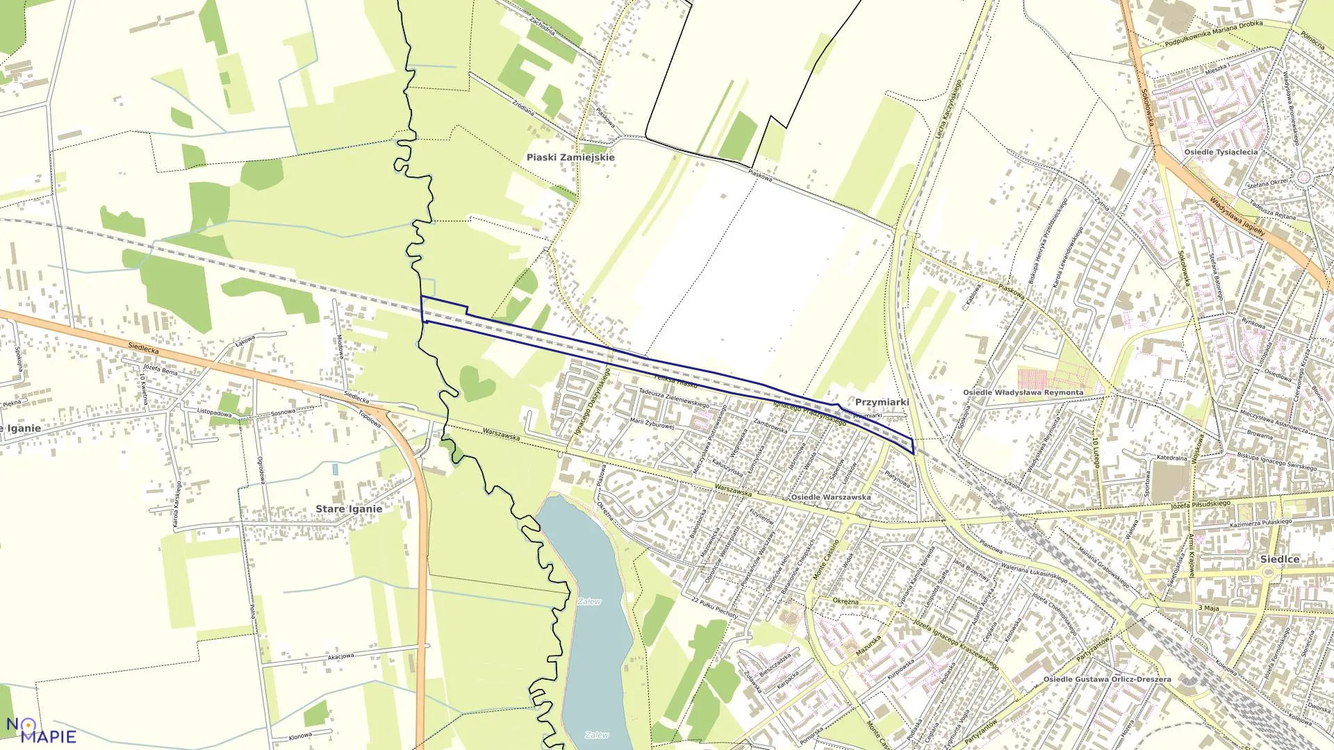 Mapa obrębu 123 w mieście Siedlce