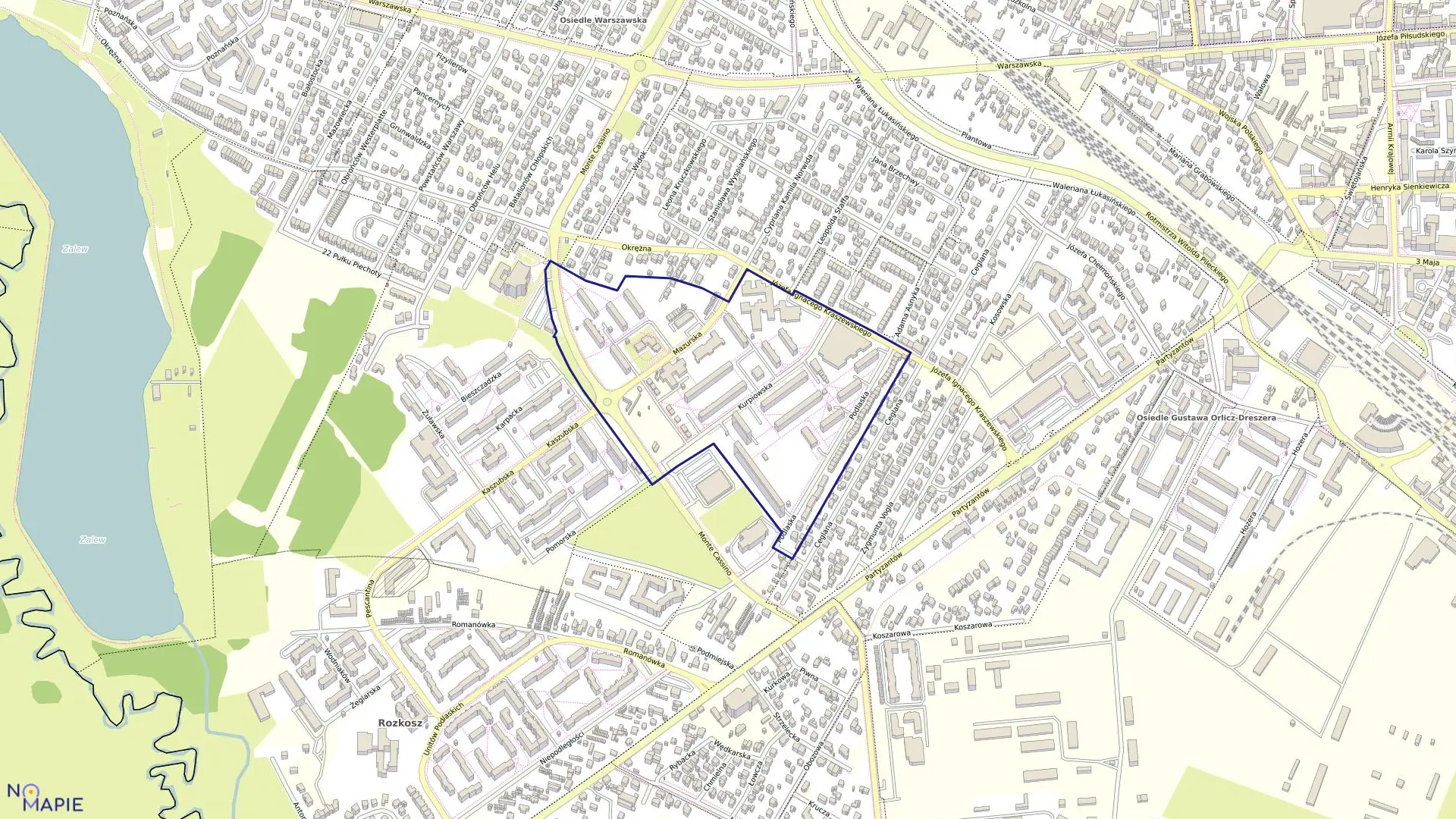 Mapa obrębu 133 w mieście Siedlce