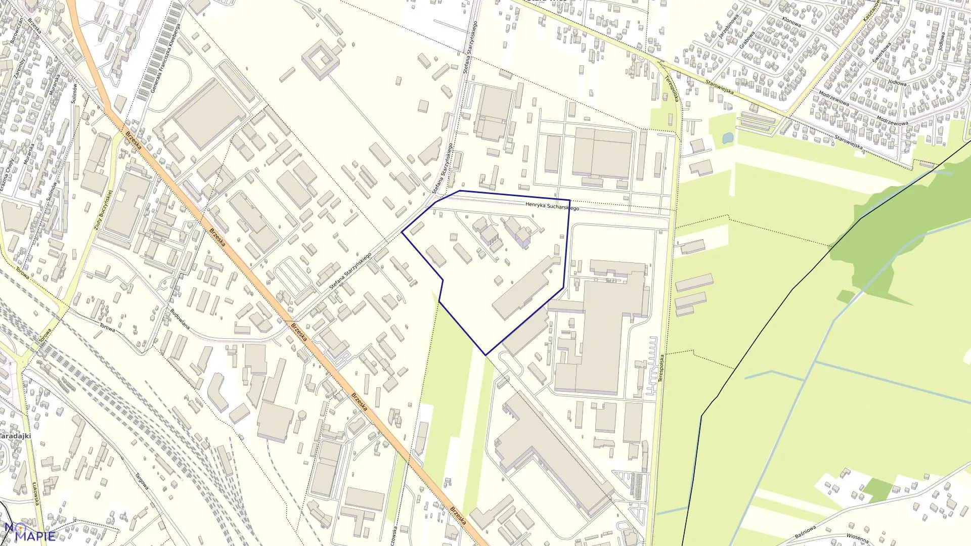 Mapa obrębu 183 w mieście Siedlce