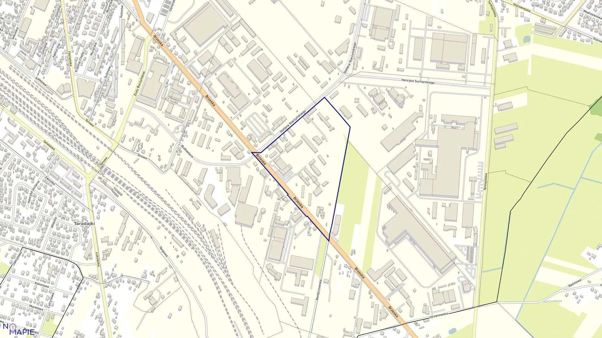 Mapa obrębu 187 w mieście Siedlce