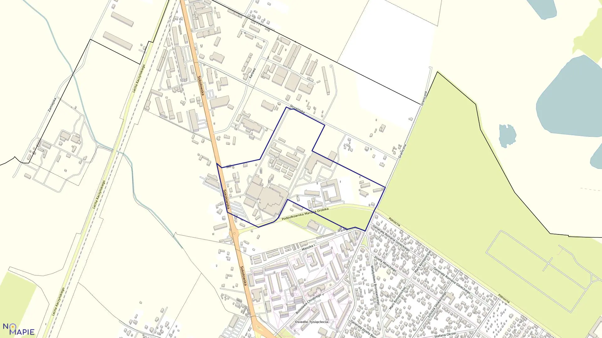 Mapa obrębu 21 w mieście Siedlce