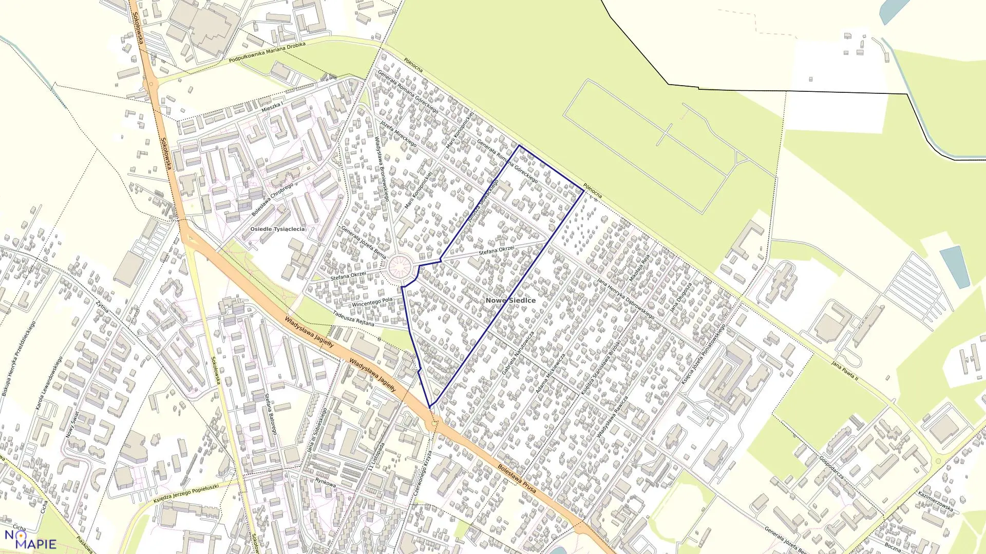 Mapa obrębu 24 w mieście Siedlce