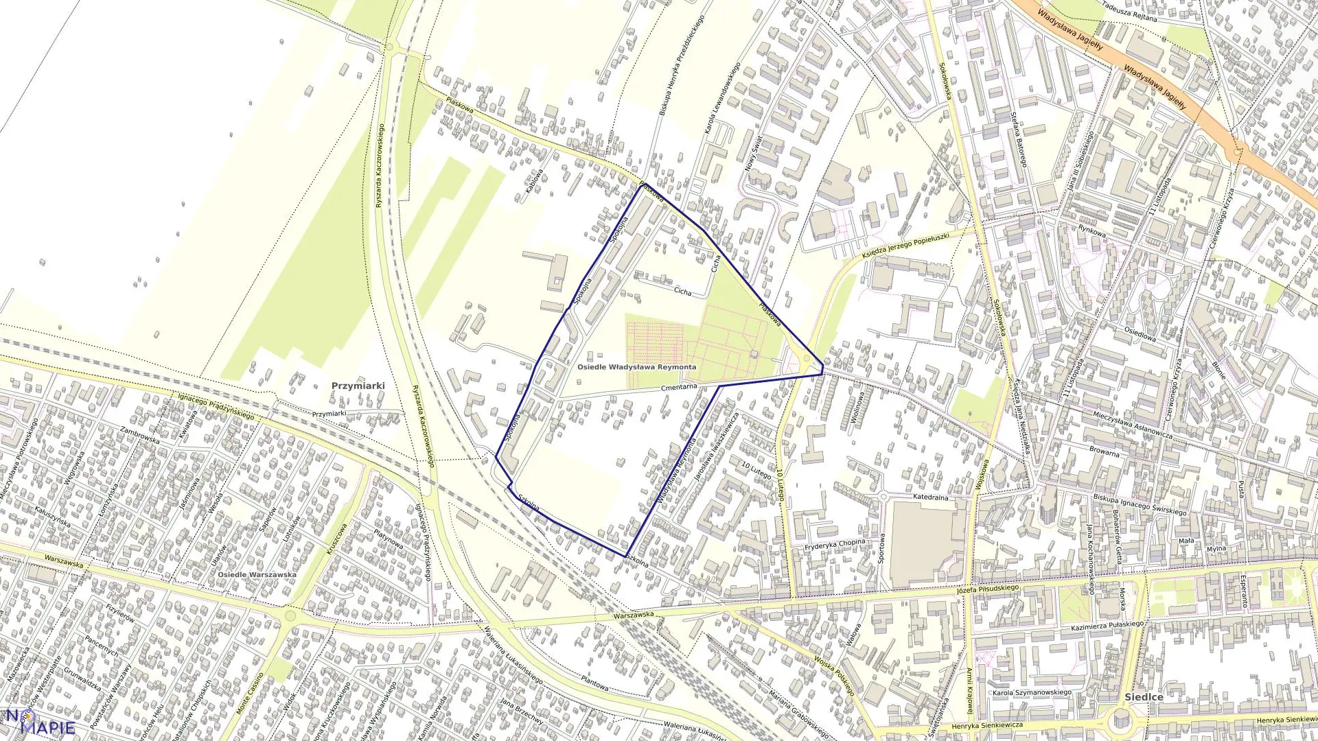 Mapa obrębu 27 w mieście Siedlce