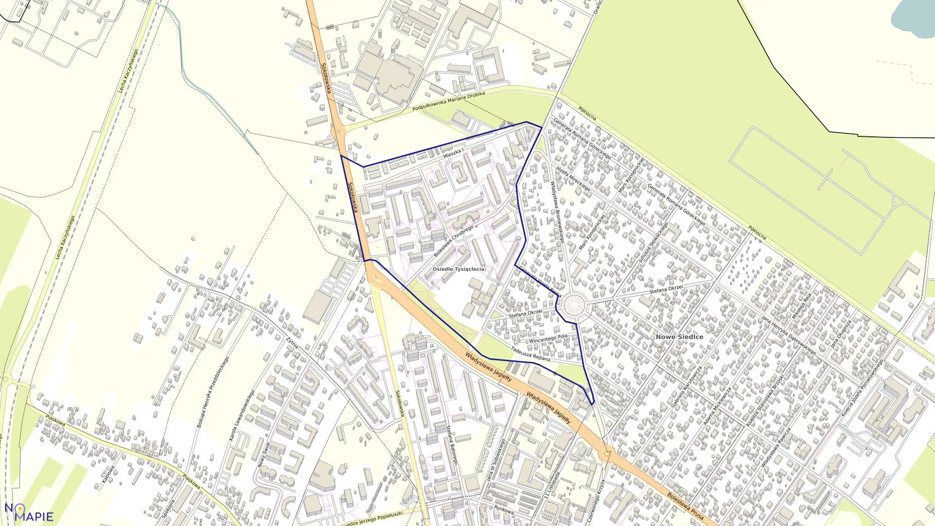 Mapa obrębu 311 w mieście Siedlce