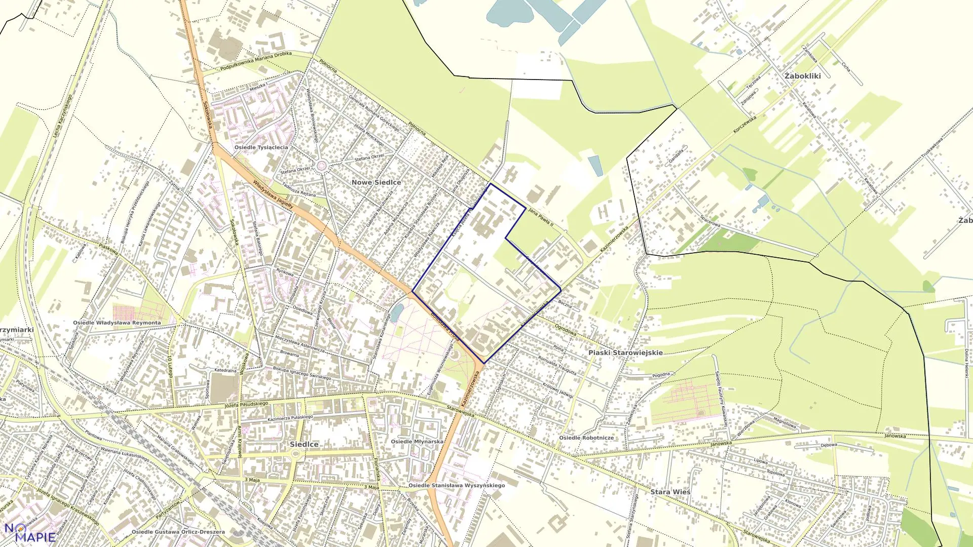 Mapa obrębu 35 w mieście Siedlce