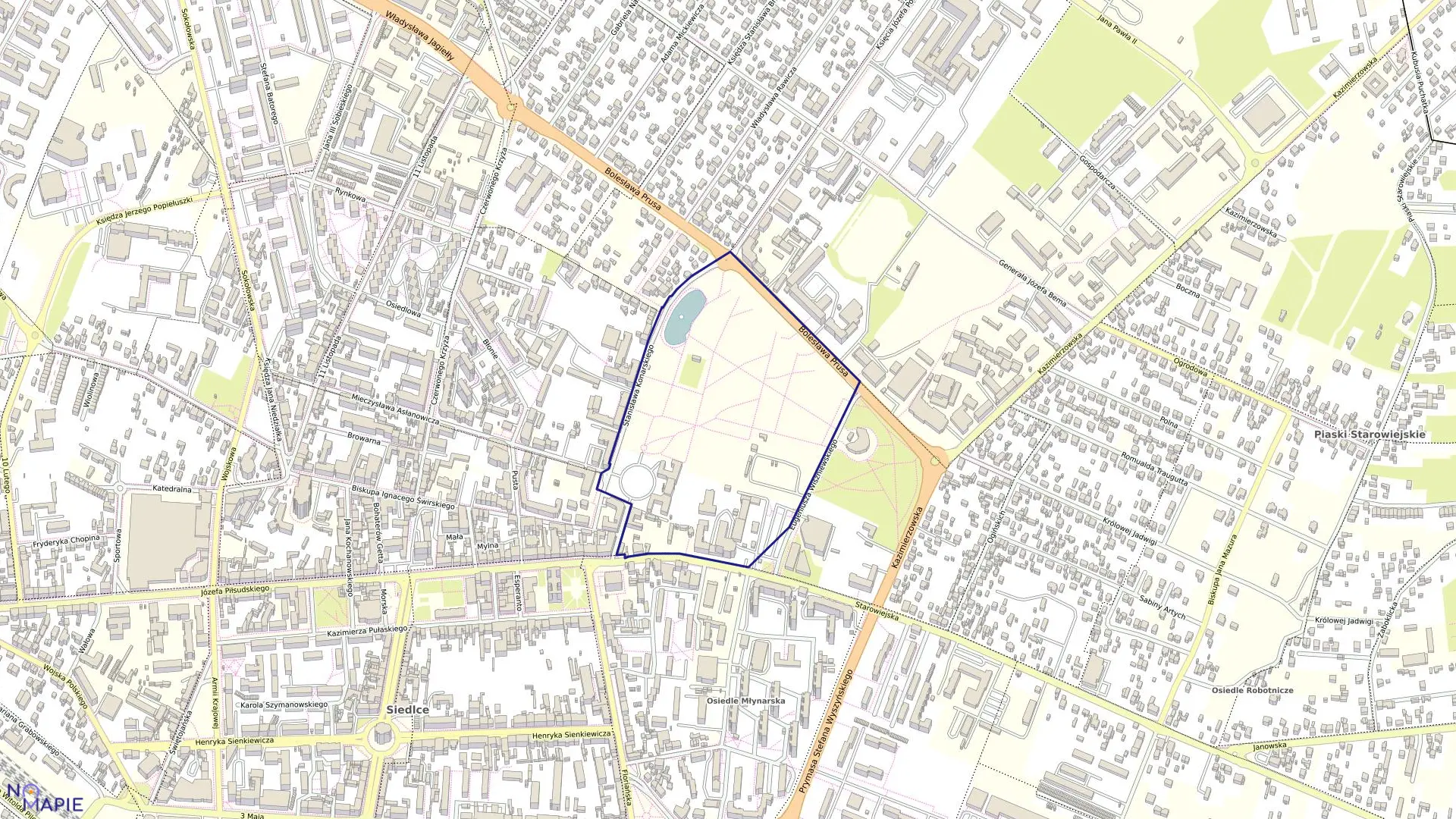 Mapa obrębu 39 w mieście Siedlce