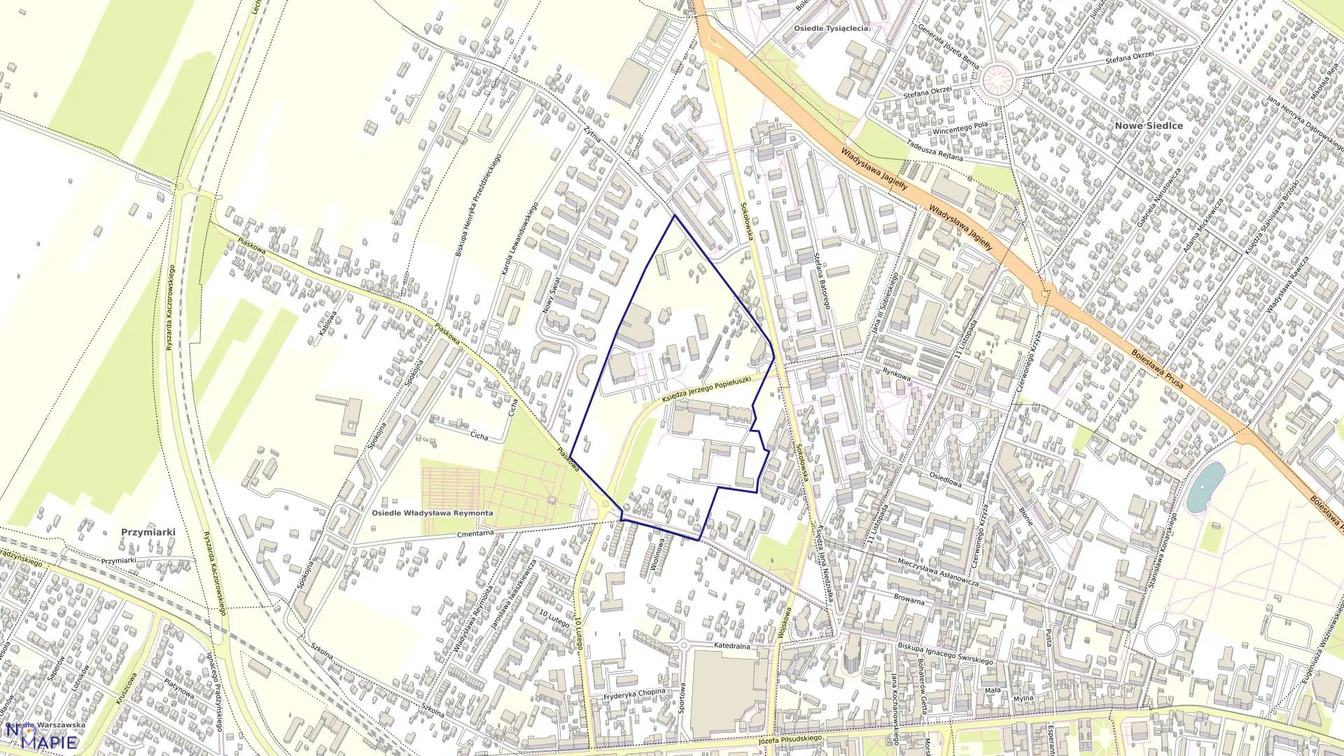 Mapa obrębu 44 w mieście Siedlce