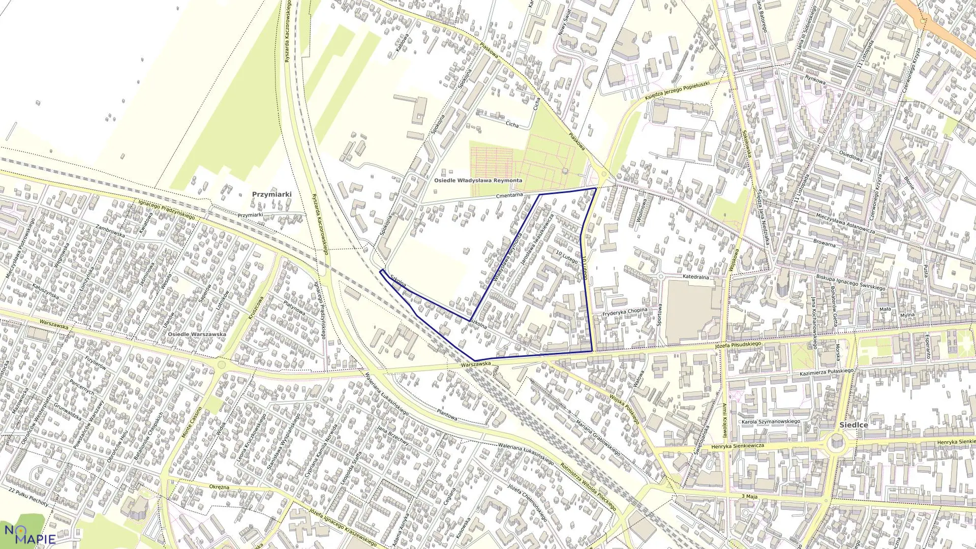 Mapa obrębu 46 w mieście Siedlce