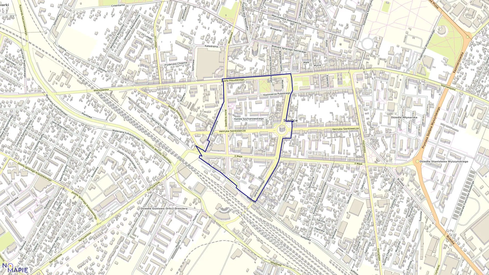 Mapa obrębu 49 w mieście Siedlce