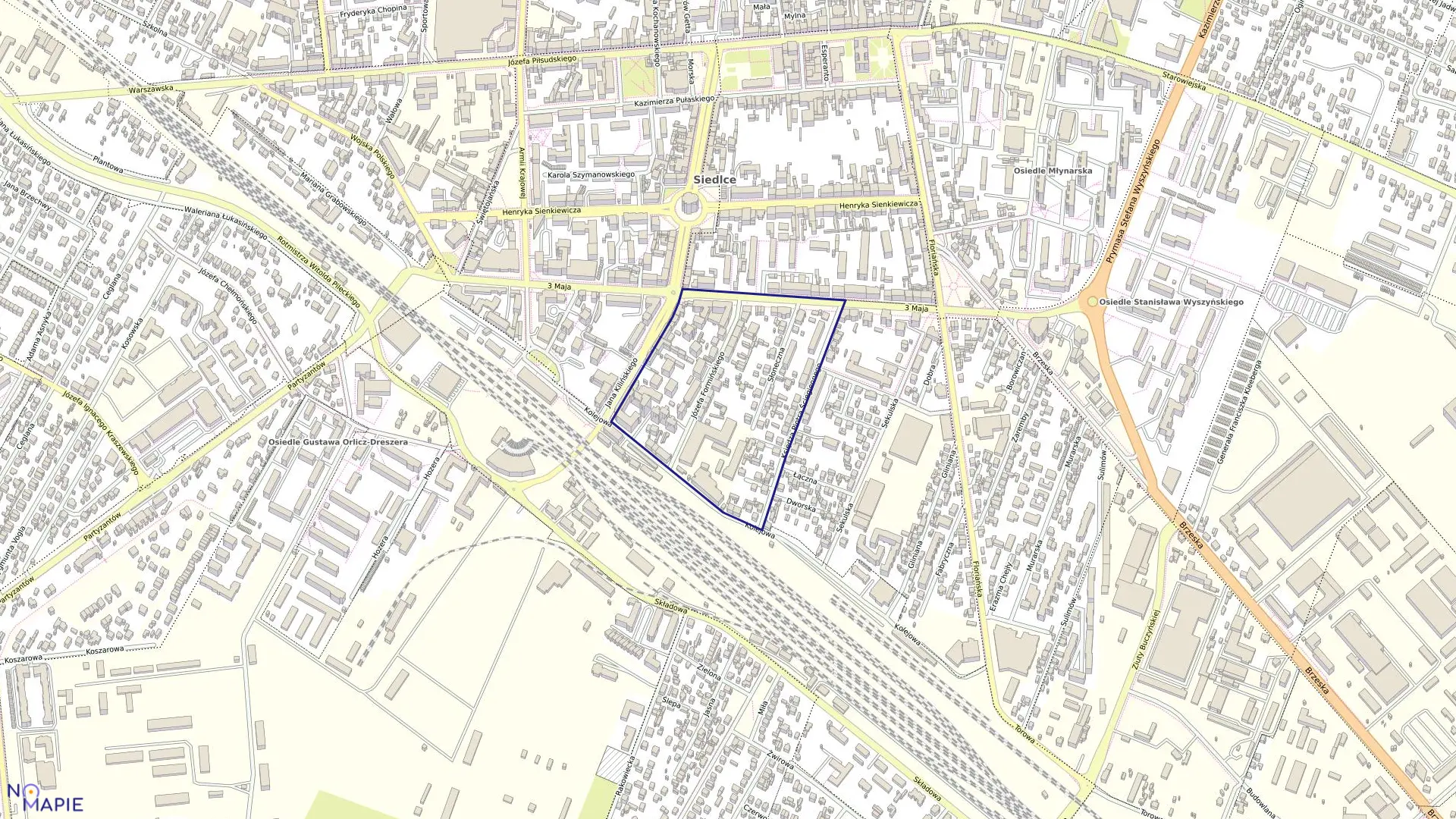 Mapa obrębu 51 w mieście Siedlce