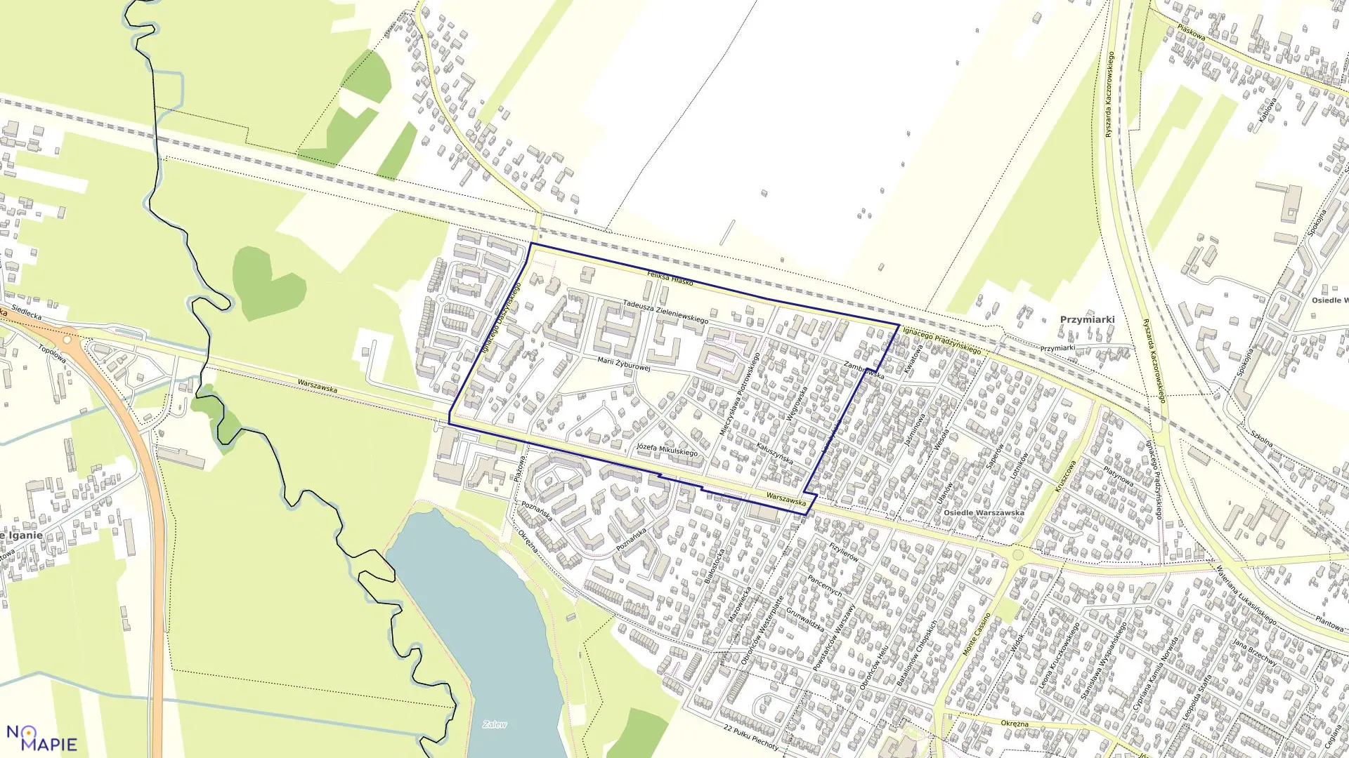 Mapa obrębu 54 w mieście Siedlce