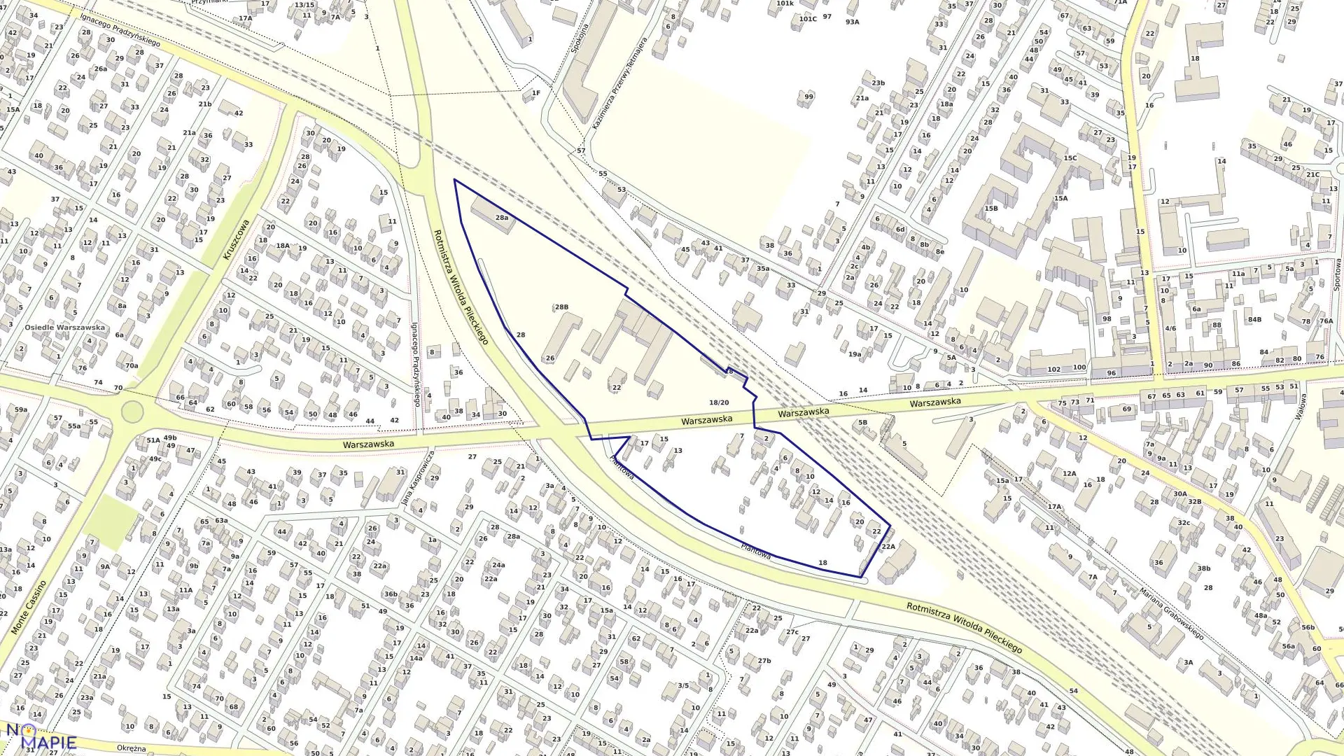 Mapa obrębu 57 w mieście Siedlce