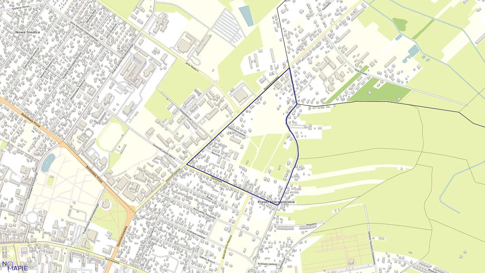 Mapa obrębu 58 w mieście Siedlce