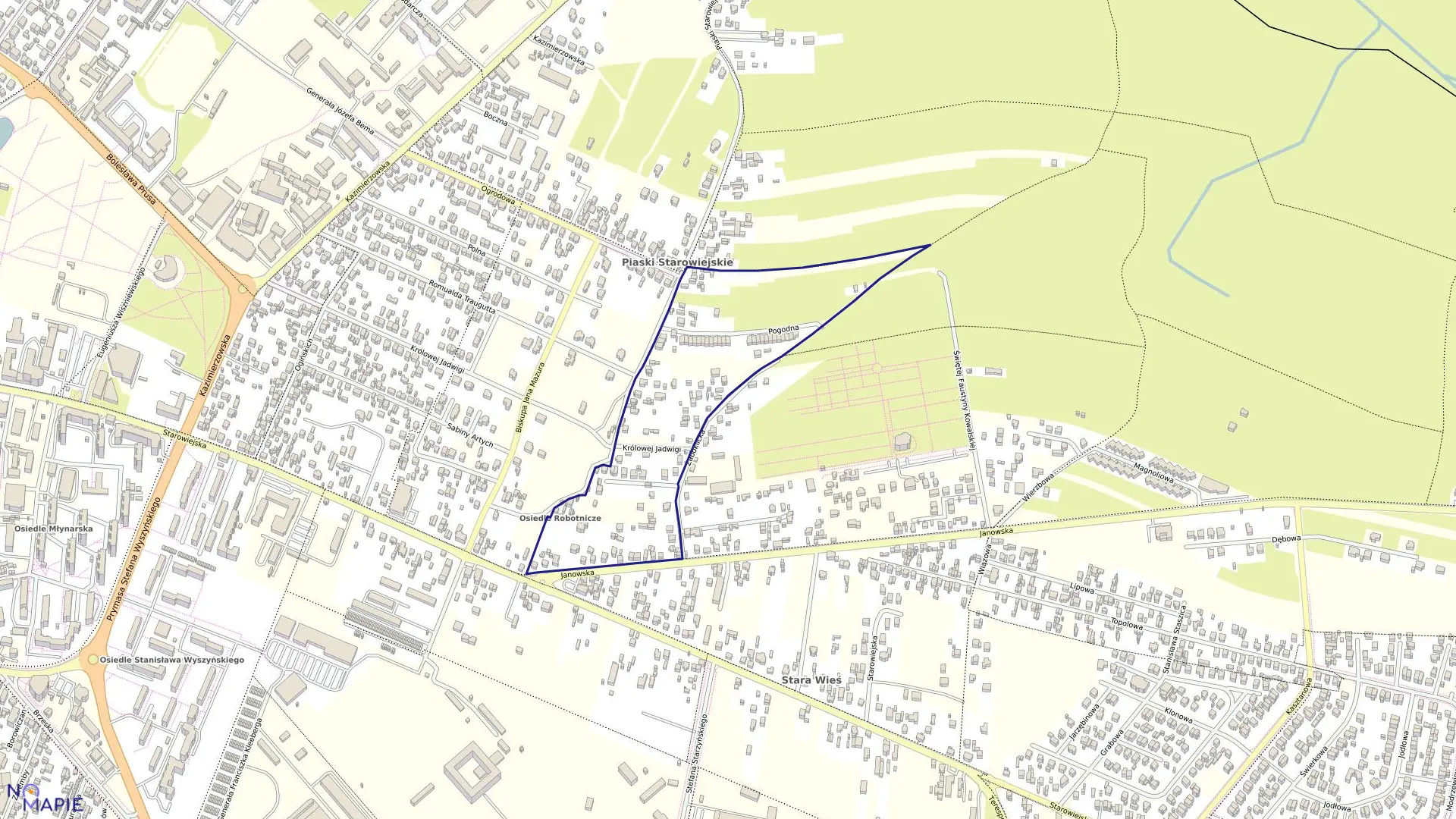 Mapa obrębu 63 w mieście Siedlce