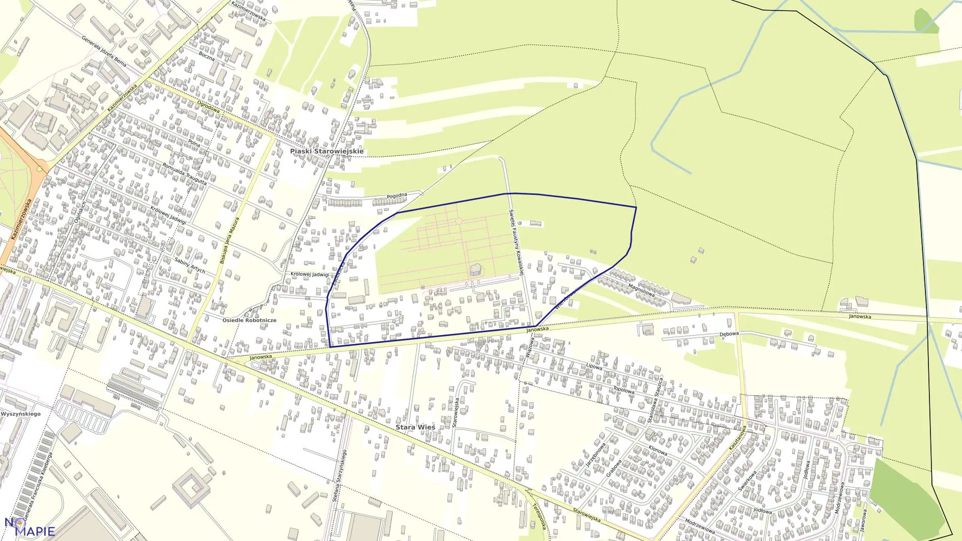 Mapa obrębu 68 w mieście Siedlce