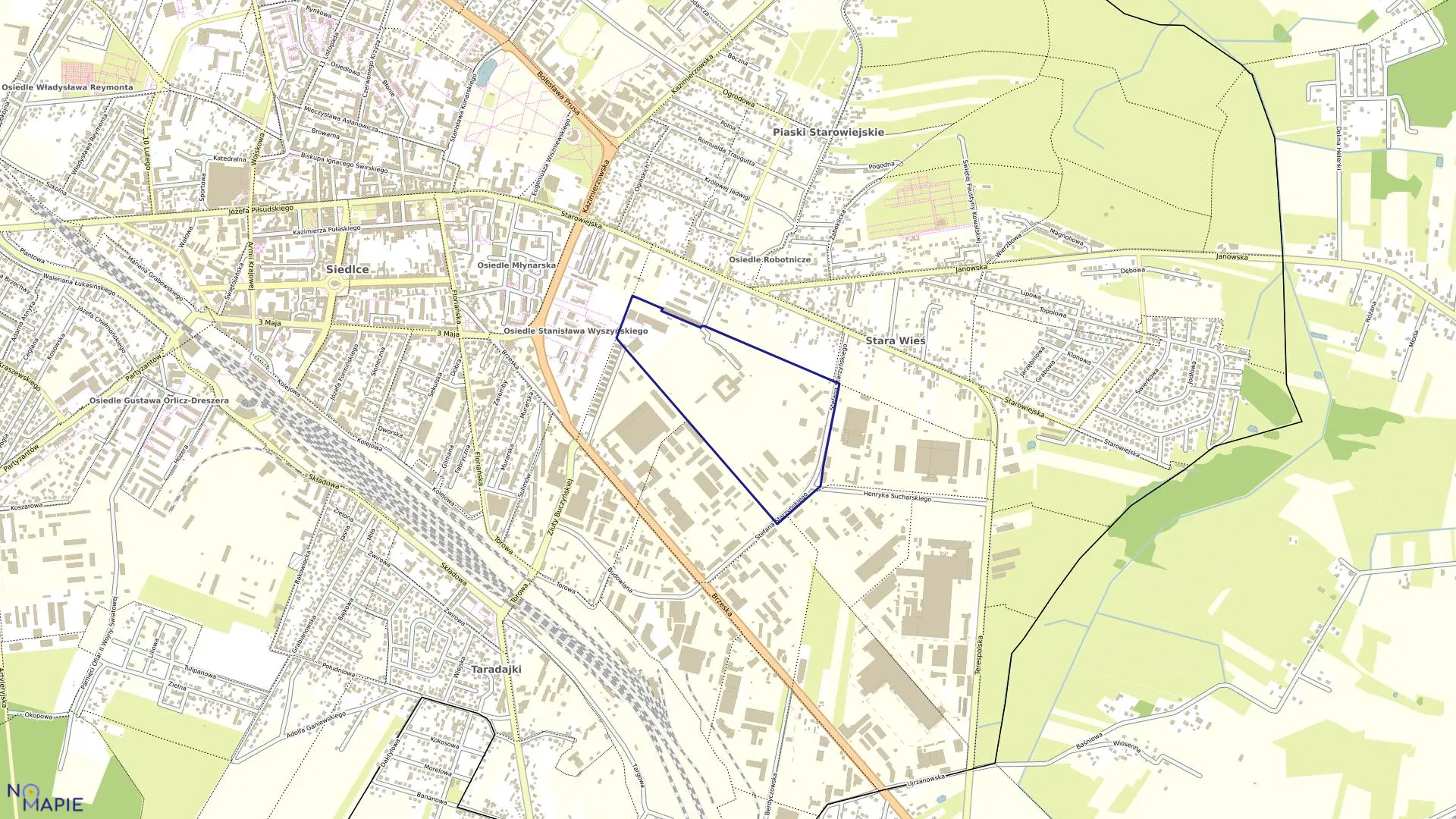 Mapa obrębu 78 w mieście Siedlce