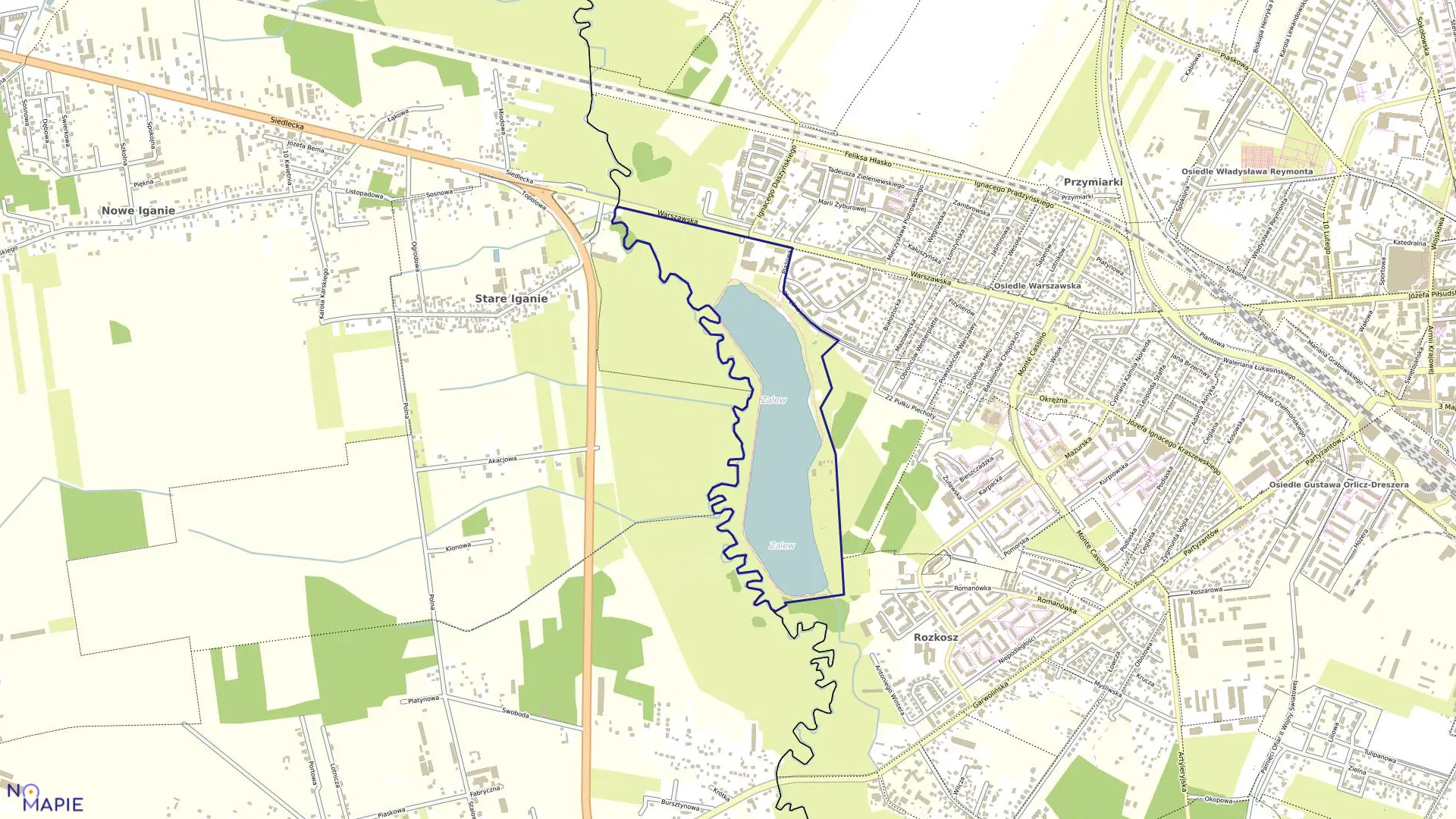 Mapa obrębu 82 w mieście Siedlce