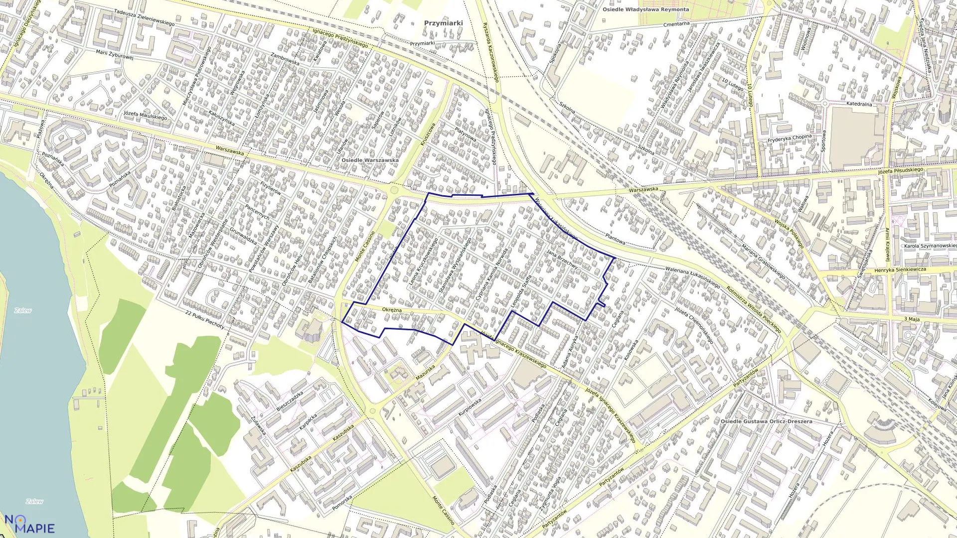 Mapa obrębu 86 w mieście Siedlce